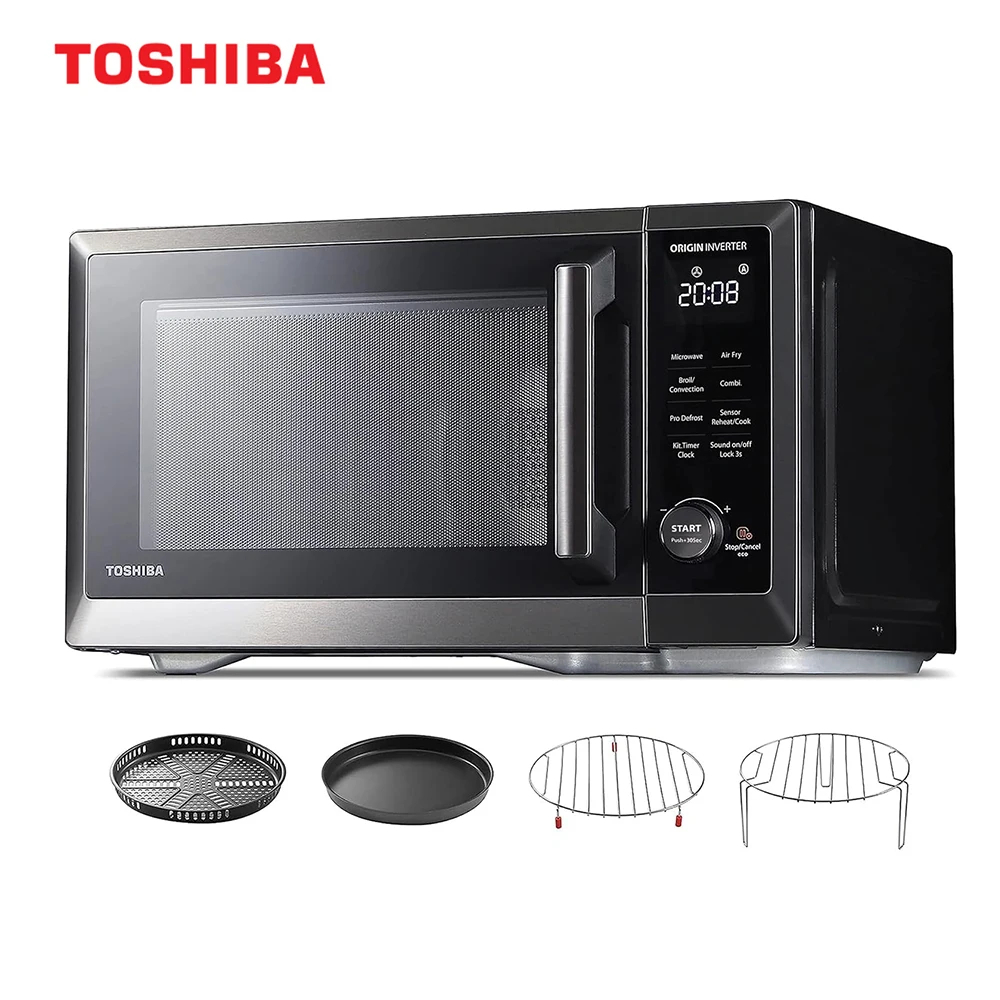 TOSHIBA Countertop Microwave Oven Air Fryer Combo 1.0 cu.ft Inverter Convection Broil Speedy Combi Even Defrost Humidity Sensor