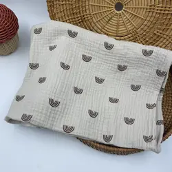 Floral Print Cotton Muslin Swaddle & Stroller Cover - 85x65cm (Rainbow New)