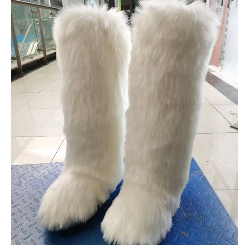 Knee High Faux Fur Yeti Boots