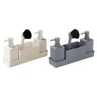 4x เครื่องจ่ายสบู่เหลวในครัวพร้อมที่วางฟองน้ําไม่ลื่นสําหรับอ่างล้างจานในบ้านในห้องน้ํา 3