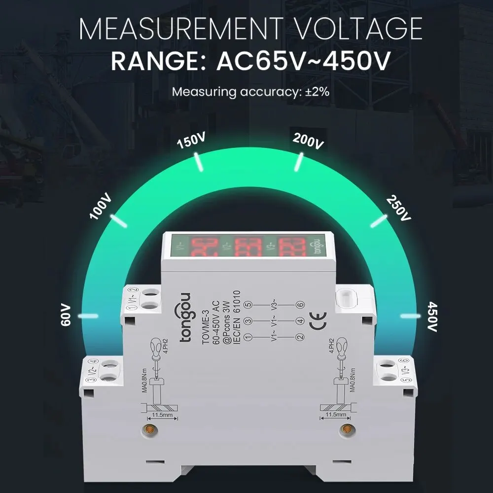 DIN  Ʈ  3   跮, AC 80-500V ̴  а  ǥñ, LED  ÷ 