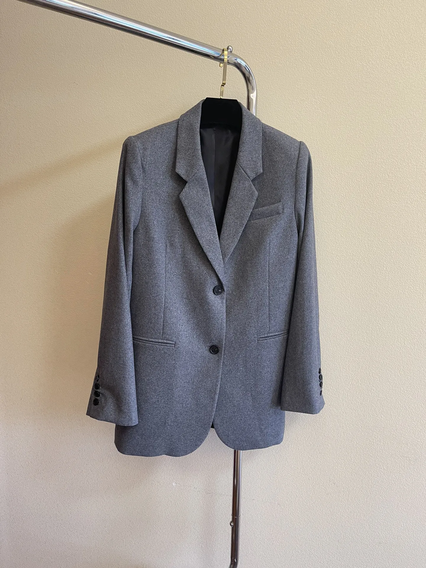 

2023 Autumn/Winter Fashion New Women's Clothing Gray Wool Suit 0914