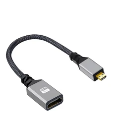 Premium Micro HDMI to HDMI Adapter Cable, 4K HDR 3D Support, High - Speed 18Gbps, 20cm Length (1pc)