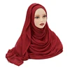 Châles en coton rayonne pour femmes musulmanes, Hijab Modal, écharpe unie, grande taille, Turban islamique, bandeau 190x85cm