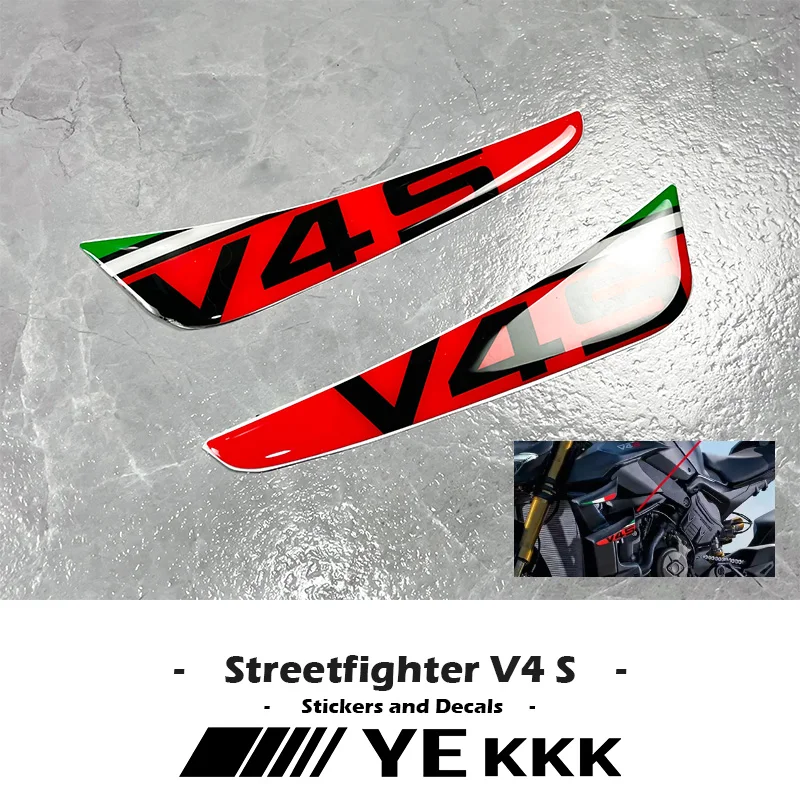 For Ducati Streetfighter V4 V4S New Italian Three-color 3D Stickers Flags Italian 3D Case Sticker Decal