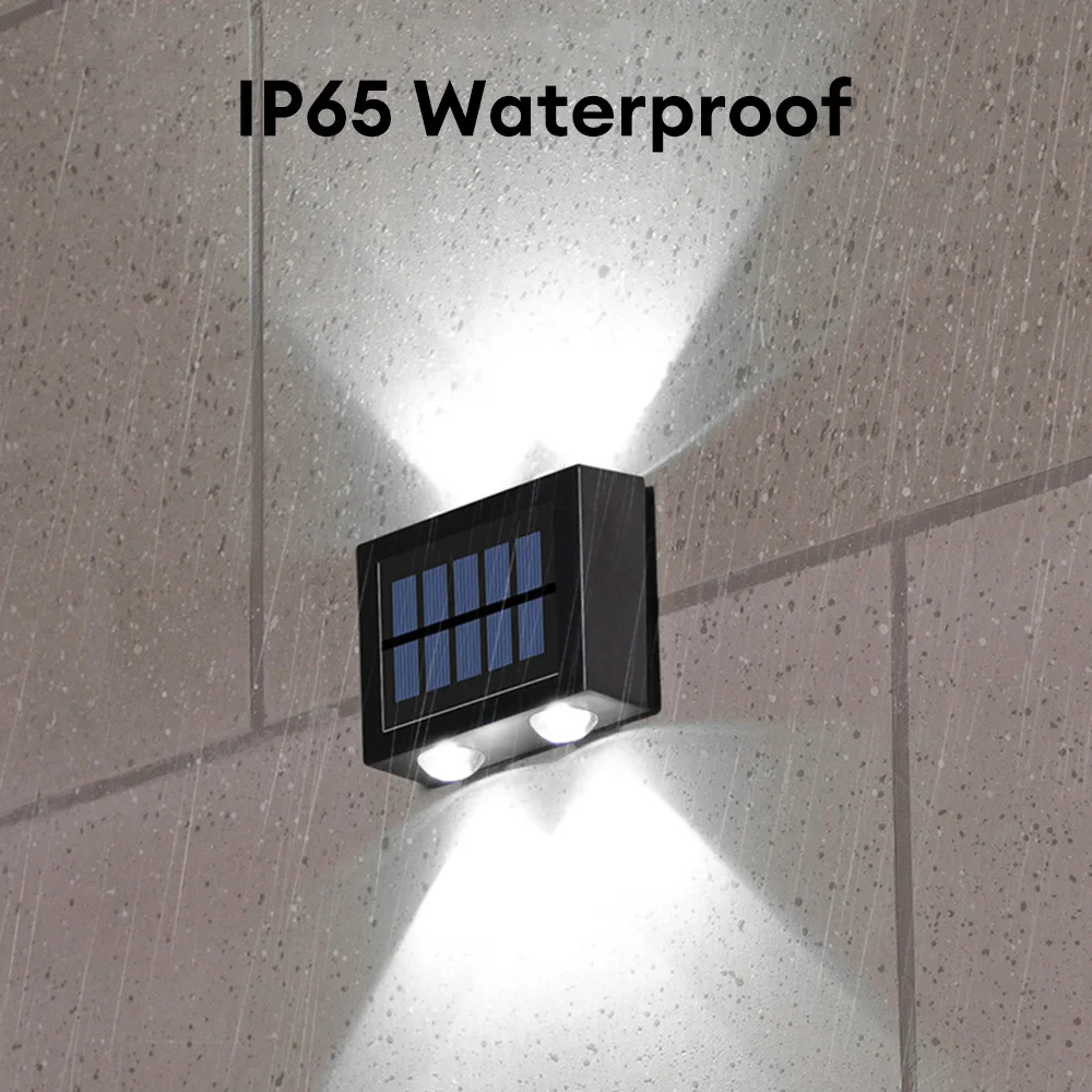 Description Picture 5 of item1pc LED Solar Wall Lights Waterproof Outdoor Up and Down Luminous Garden Wall Washer Light for Yard Porch Street Home Decor