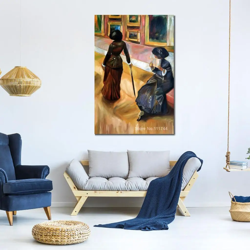 

Большой Холст настенное искусство Мэри кассатт в Лувре Эдгар дегас высокое качество ручная роспись