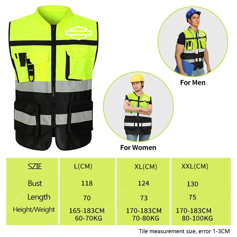 Harley Motorcycle Multi Pocket Safety Vest Night Visibility Gear For Harley-Davidson PAN AMERICA 1250 S PA1250 Sportster