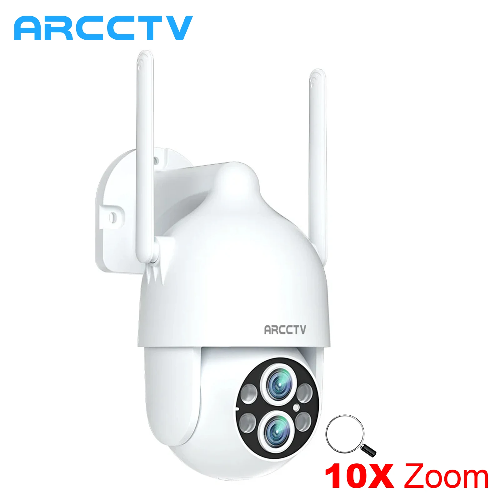 ARCCTV 3K 6MP Dual Lens Wifi Камера спостереження Двостороння розмова HD Кольорове нічне бачення Зовнішня камера безпеки Автоматичне відстеження руху