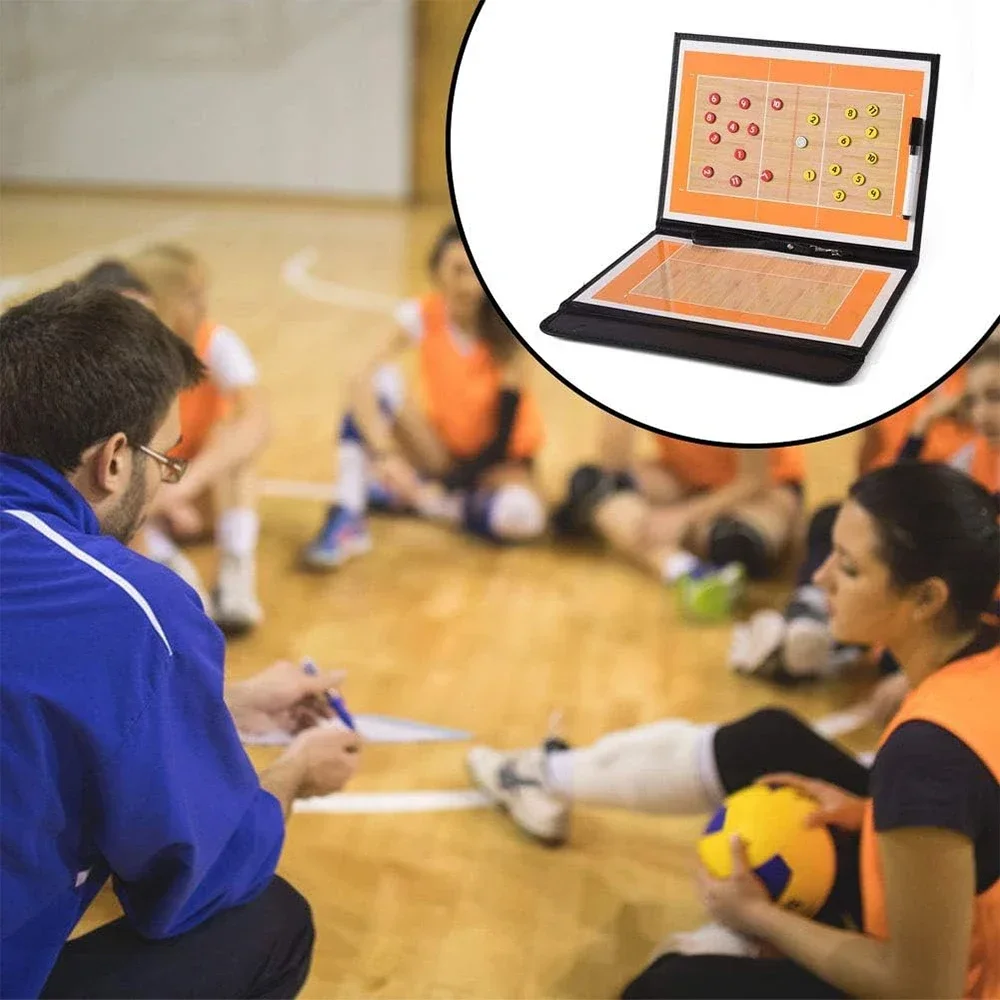 Foldable Volleyball Coaching Board Volleyball Coaches Clipboard Tactical Magnetic Board Kit Training Assistant Equipment