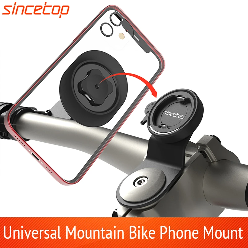 Mountain Bike Stem Phone Mount,Bicycle Cell Phone Holder,Universal Aluminum Handlebar Phone Cycling MTB Quick Attach/Detach phone holder for car cup holder