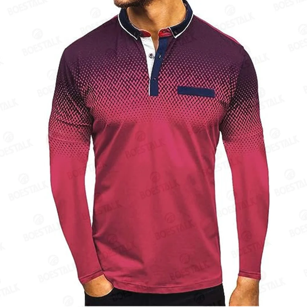 Men's long-sleeved golf Polo shirt jersey breathable quick-drying long-sleeved shirt 2024 autumn and winter new products.