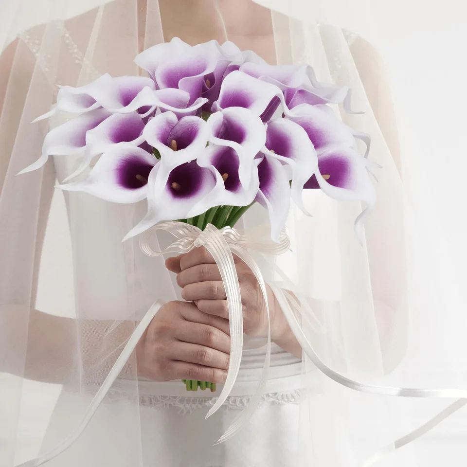 10 Uds. De flores artificiales, ramo de lirio de Cala para novia, flores  falsas para el día de la madre, Pascua, boda, fiesta, decoración de mesa  para habitación del hogar - AliExpress, image size:960x960