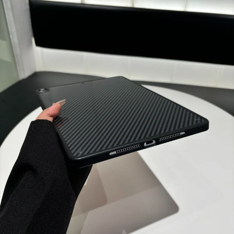 Carbon Fiber Texture Shockproof iPad Case - Hard Cover Protection