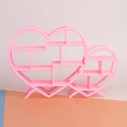 Heart - Shaped Nostalgic Display Stand for Miniatures and Dollhouses (Pink)