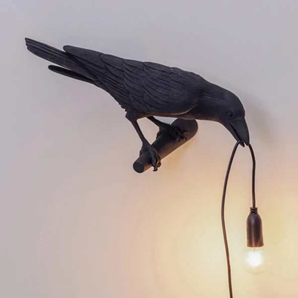 night light for bedroom Lucky Bird Decorative Lamp Night Light Bedroom Bedside Living Room Wall Lamp Crow Wall Lamp Table Lamp Home Furnishings Resin bright night light Night Lights