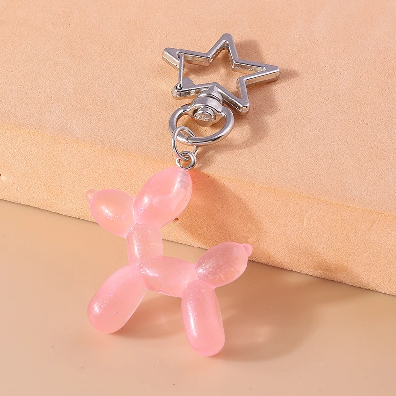 Aihua Cartoon Bunte Kreative Ballon Hund Schlüsselanhänger für Frauen Welpen Tasche Anhänger Schlüsselring Auto Schlüssel Halter Schmuck Geschenke