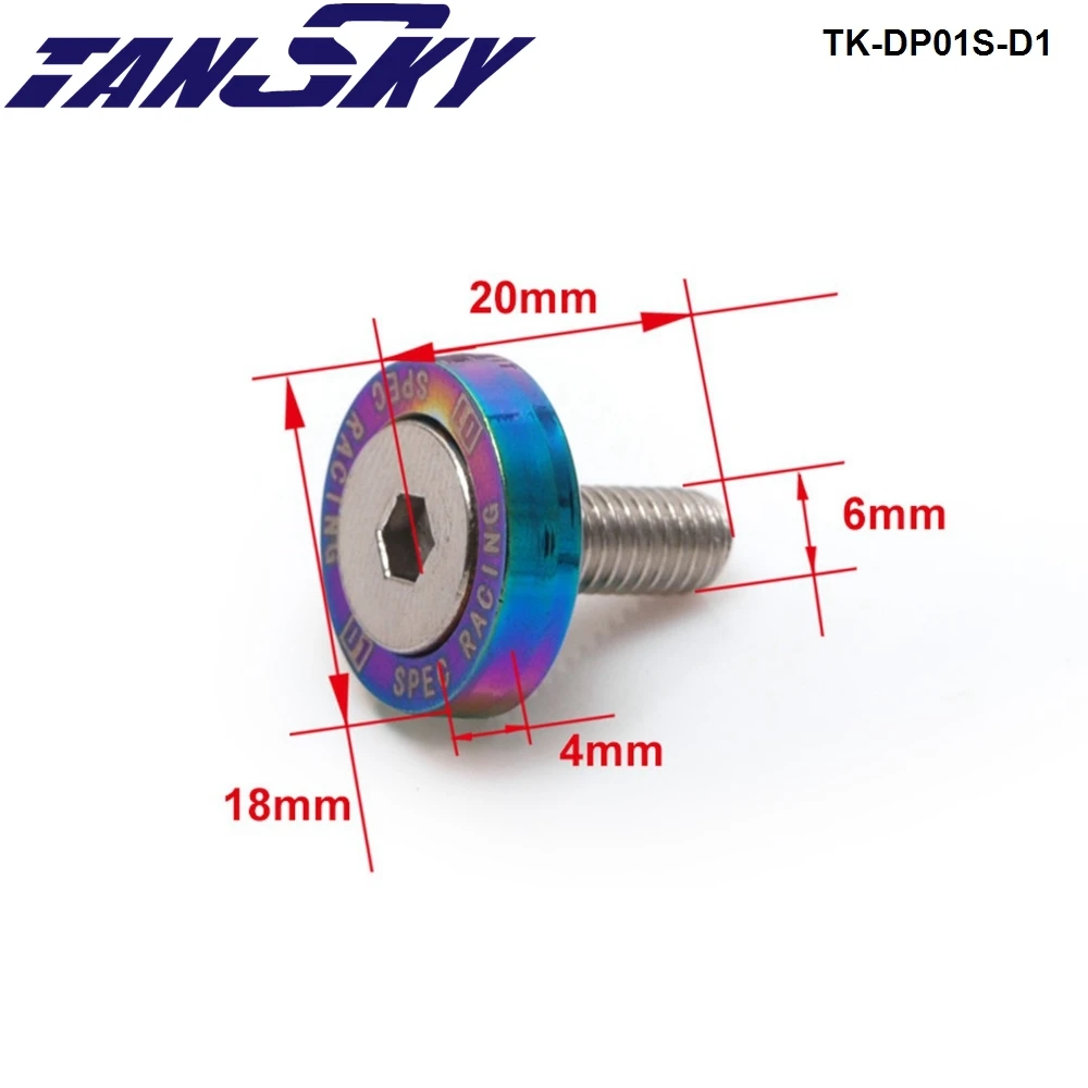 30 Stück Unterlegscheiben für Stoßstange, Billet Aluminium Fender  Stoßstange, Unterlegscheibe, eloxierte Unterlegscheibe und Schrauben M6 x  20 mm, aus