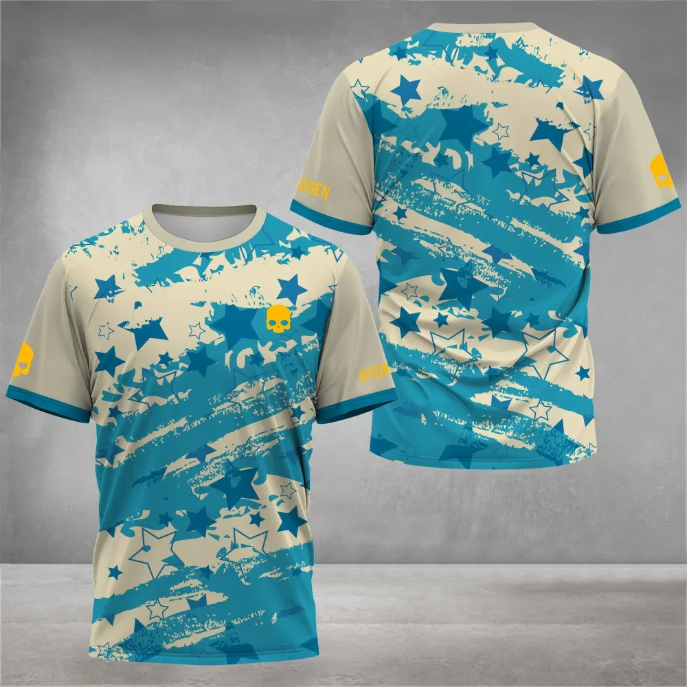 Summer Men's Crew Neck Short Sleeve T-Shirt Colourful Printed Tennis Badminton Running T-Shirt Casual Loose Outdoor Sportswear
