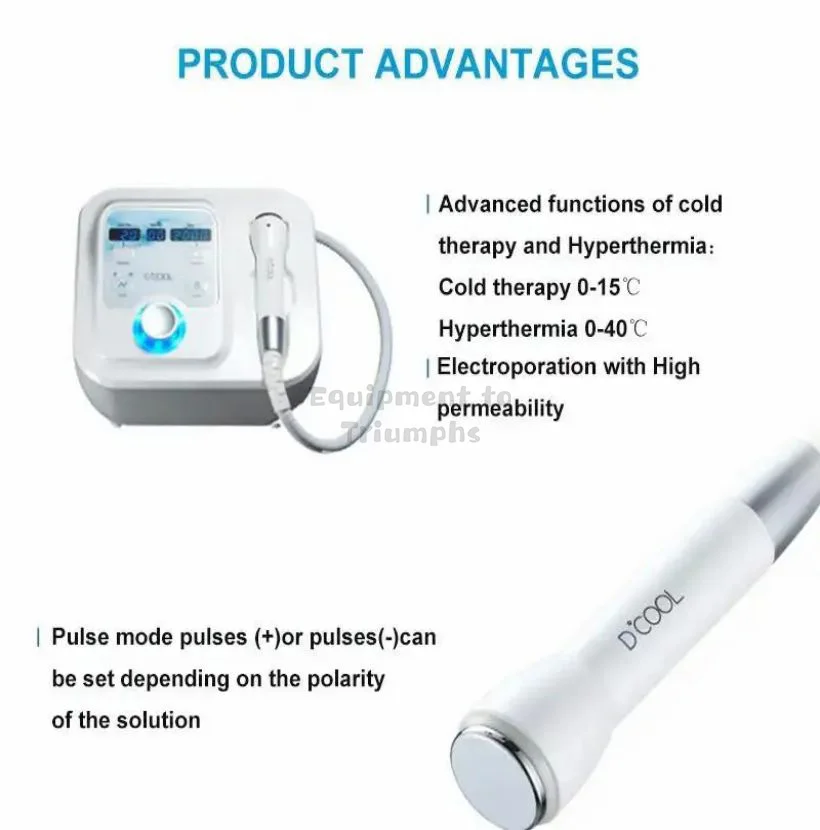 Hotest DCool Hot cold Hammer Skin Facial Mesotherapy Machine with Heating Cooling and Electroporation System for Skin Tightening 4