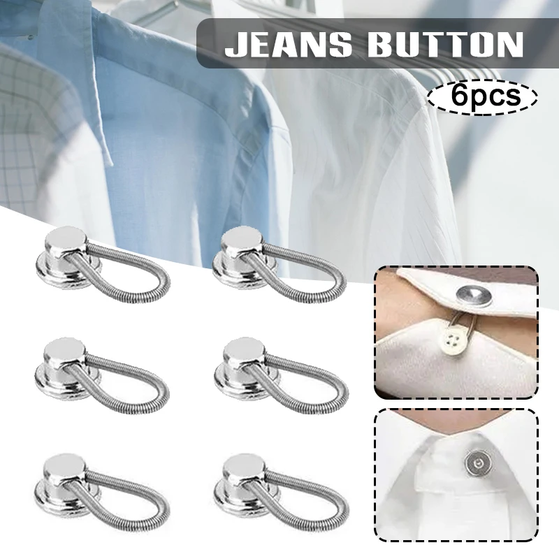 Prolunghe Per Bottoni 6 Pezzi - Estensori Elastici Per Camicie E Pantaloni, Diametro 10mm - Foto 2