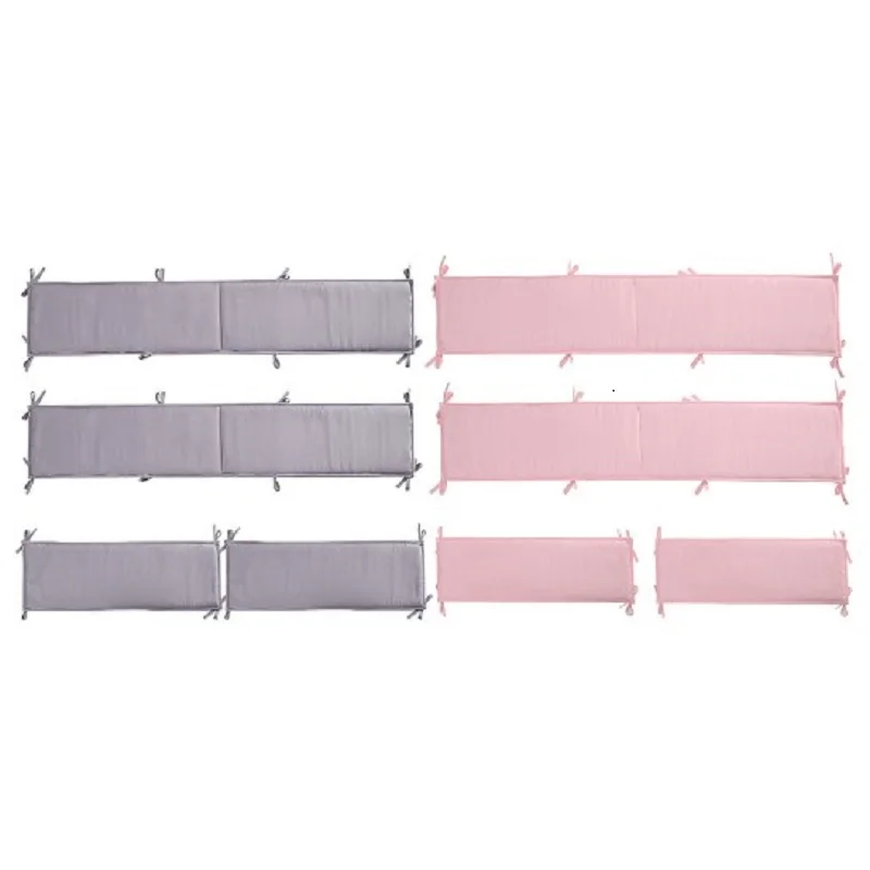 4Pcs Breathable Mesh Liner Anti-Collision Breathable Cushioned Pads Baby Bed Bumpers for Sides Padded Covers