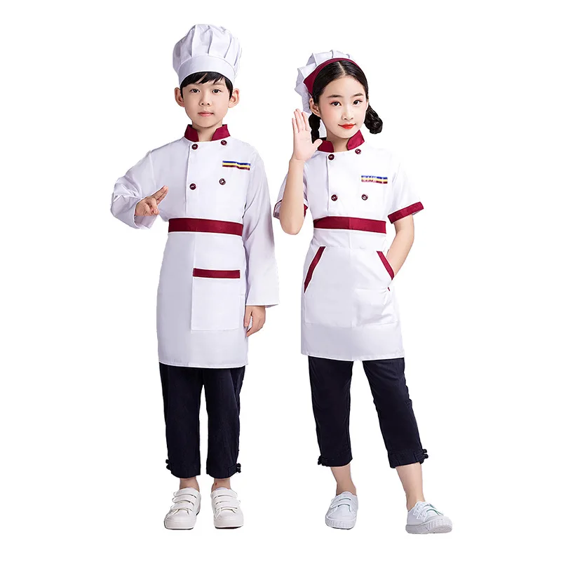 

Hot Sale Children Professional Chef Cosplay White uniform Costume Halloween Carnival Party for Kid