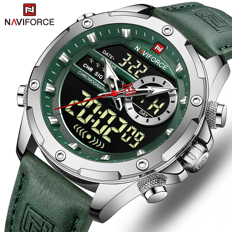 

New NAVIFORCE Watches Men Luxury Brand Military Sport Men’s Wrist Watch Chronograph Quartz Waterproof Watch Leather Male Clock