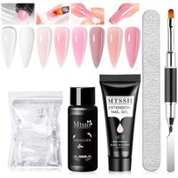 Mtssii 20ml Extension Nail Gel Set Full Manicure Kit Nude Pnk White Quick Extension Nails Building Fingertips Tools Set 1