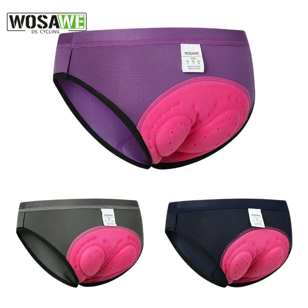 Wosawe mulheres ciclismo underwear 3d acolchoado à prova de choque mountain mtb bicicleta shorts equitação esporte roupa interior calças curtas