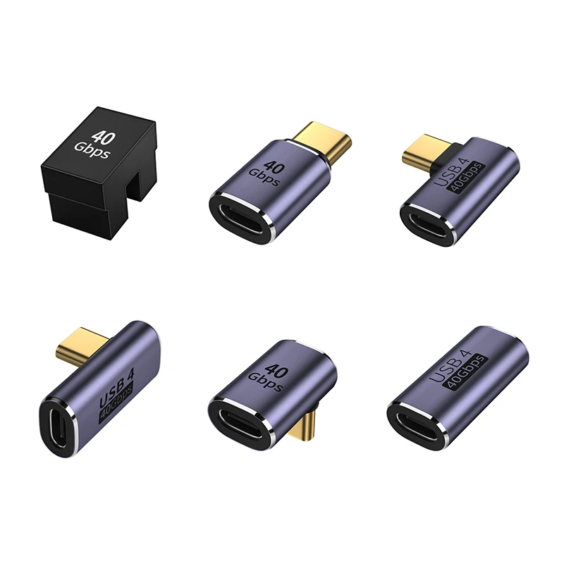

USB C Adapters U-Shape Straight Angle Adapter Type C Female to Type C Male 40Gbps Fast Data Adapter Converter Charging Adapters