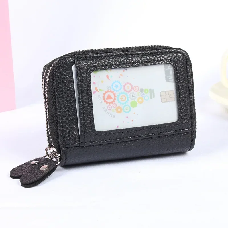 

Multi-card Large Capacity Organ Card Bag Double Zipper Bag PU Big Liqi Bank Card Cover Travel Wallet