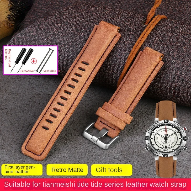 Per Timex Tide Outdoor Men Watchband T2N721 T2N720 Tw2T76300 Tw2T76500 T45601 Cinturino In Pelle Accessori Per Catena Dell'Orologio Marrone