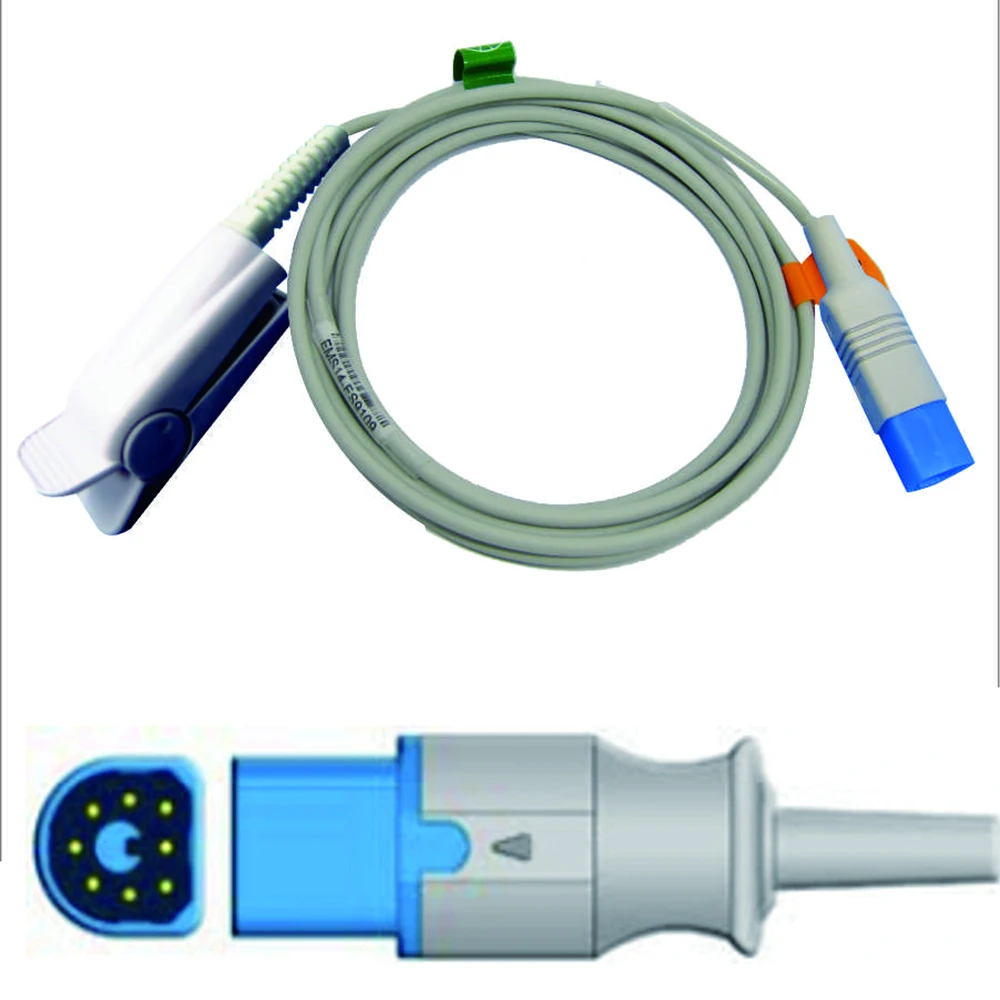 

Compatible for PHI*LI*PS, 8 Pin Patient Monitors, Reusable SPO2 Prob Sensor for Pulse Oximeter, Pulse Rate and SPO2 Testing