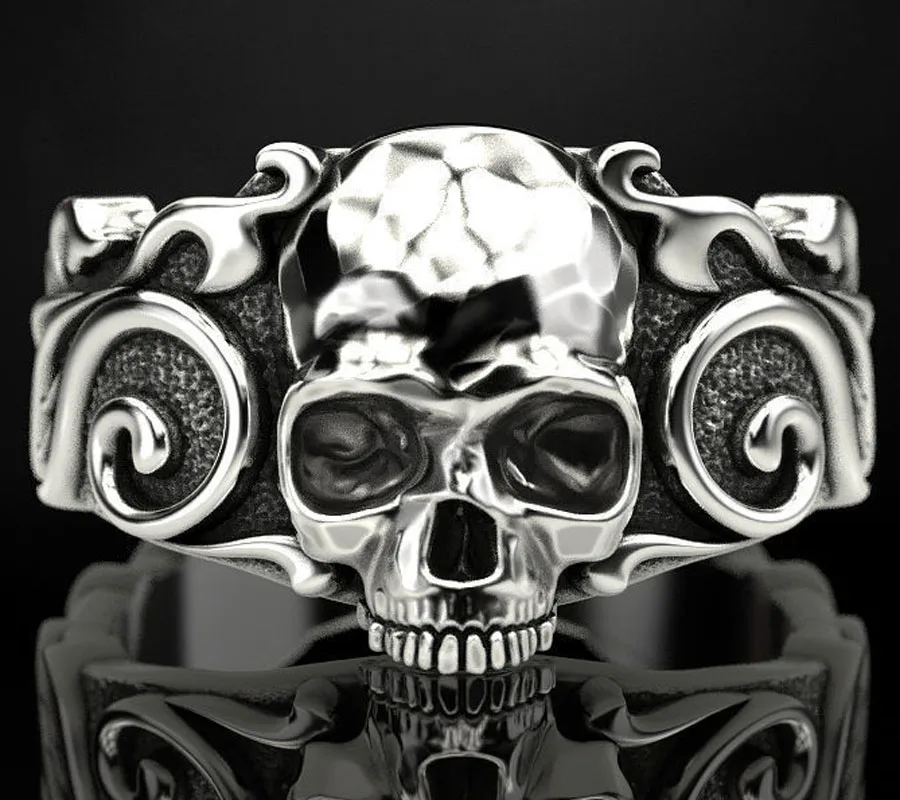 

9.5g Skull Patterns Rings Customized 925 Solid Sterling Silver Rings Many Sizes 7-11