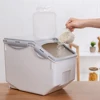 15KG Rice Bucket Tank Moisture-proof Sealed Rice Storage Box Insect-proof Cereal Grain Pet Food Container Kitchen Storage Box 5