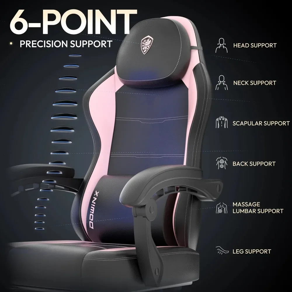 Gaming Chair with Pocket Spring Cushion for Adults, Ergonomic Computer Chair with Footrest and Massage Lumbar Support for Office 4