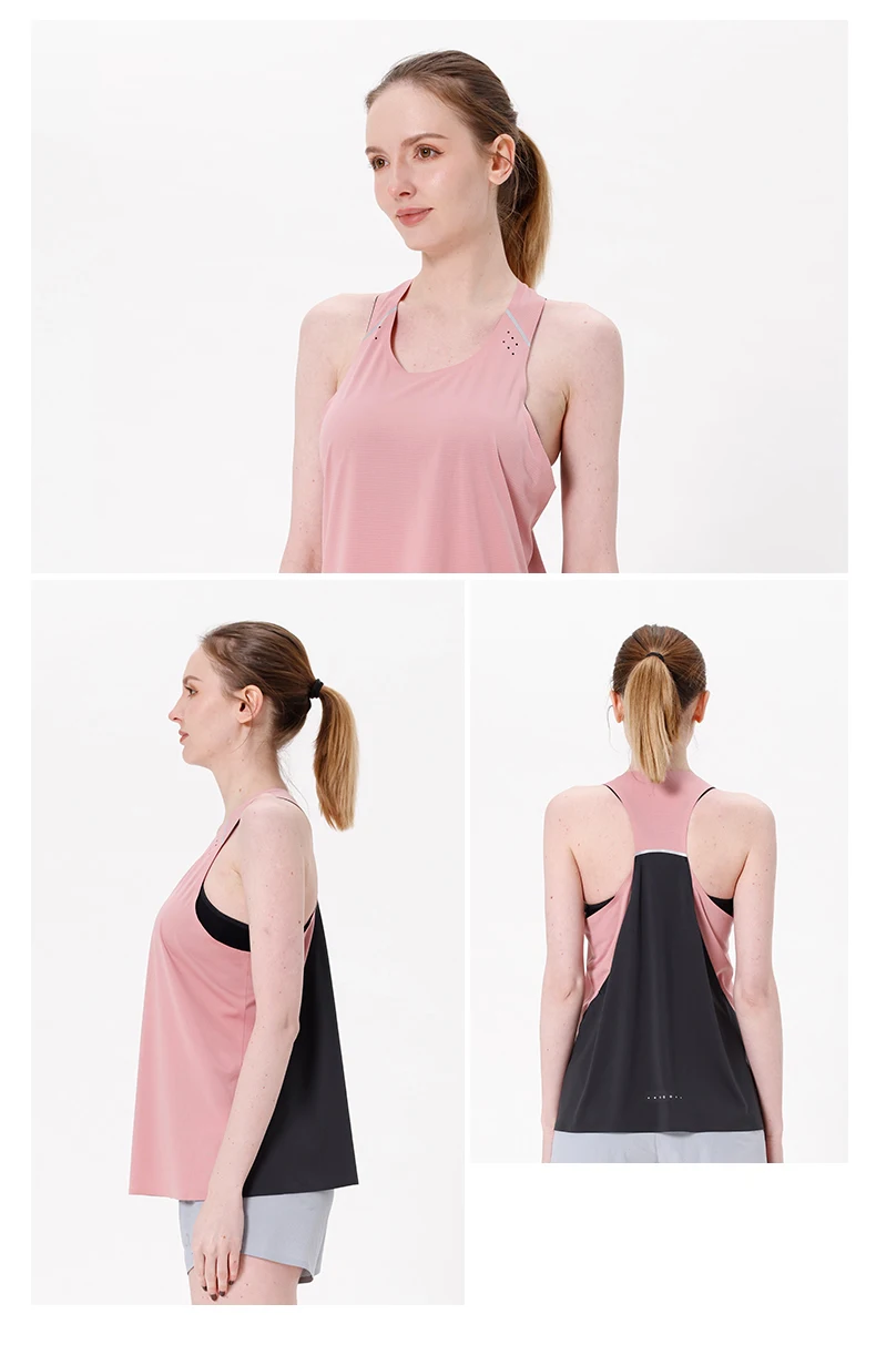 AONIJIE FW5116 Women Female Sports Quick Drying Vest Breathable Loose Sleeveless Blouse Tops Spring Summer For Running Gym