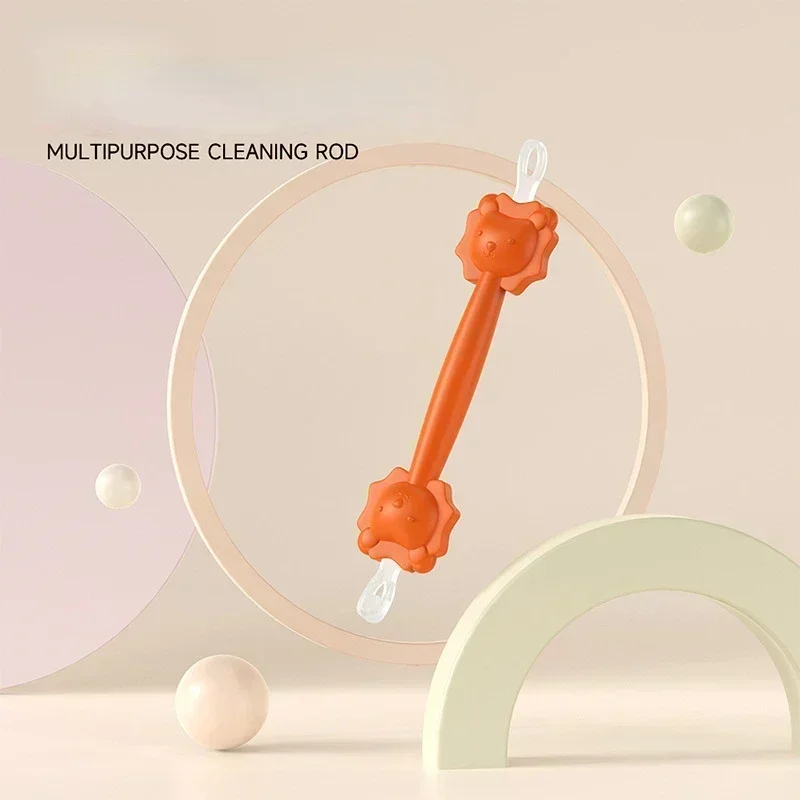 TPE Baby Cleaner Soft Wax Spoon Double-headed Curette Picker Nose Cleaner Silicone Ear Baby Cotton Swabs Clean Tweezers cotton swabs