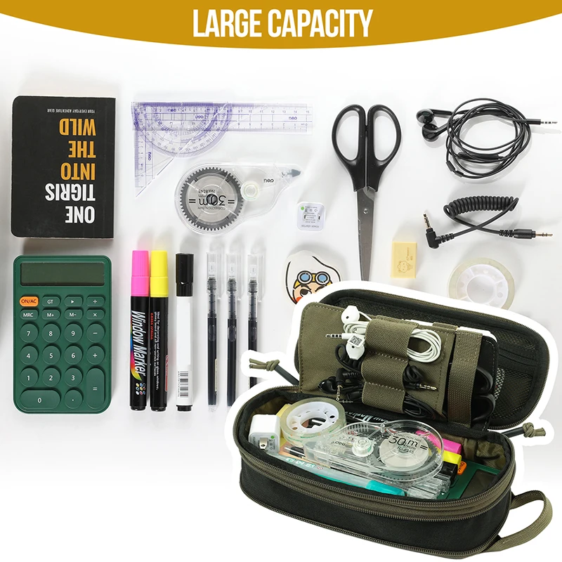 OneTigris Pencil Case- Pencil Pouch for Boys Girls School Office Supplies Stationery Large Capacity Zipper Pencil Bag Organizer