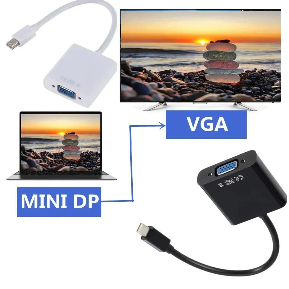 맥북 에어 프로 아이맥 미니 선더볼트 미니 디스플레이 포트, 디스플레이 포트, HDTV 모니터용 미니 DP VGA 케이블 어댑터, 1080P
