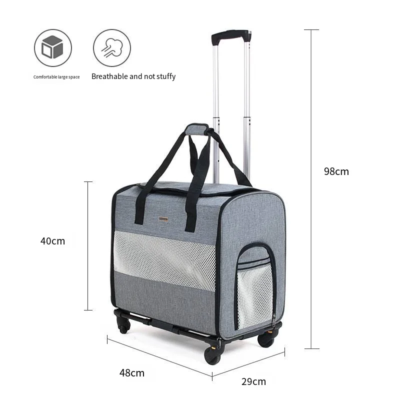 Pet Trolley Bag for Dogs To Go Out Multifunctional Trolley Box for Cats To Carry Around Foldable Pet Cat Bag Space Capsule