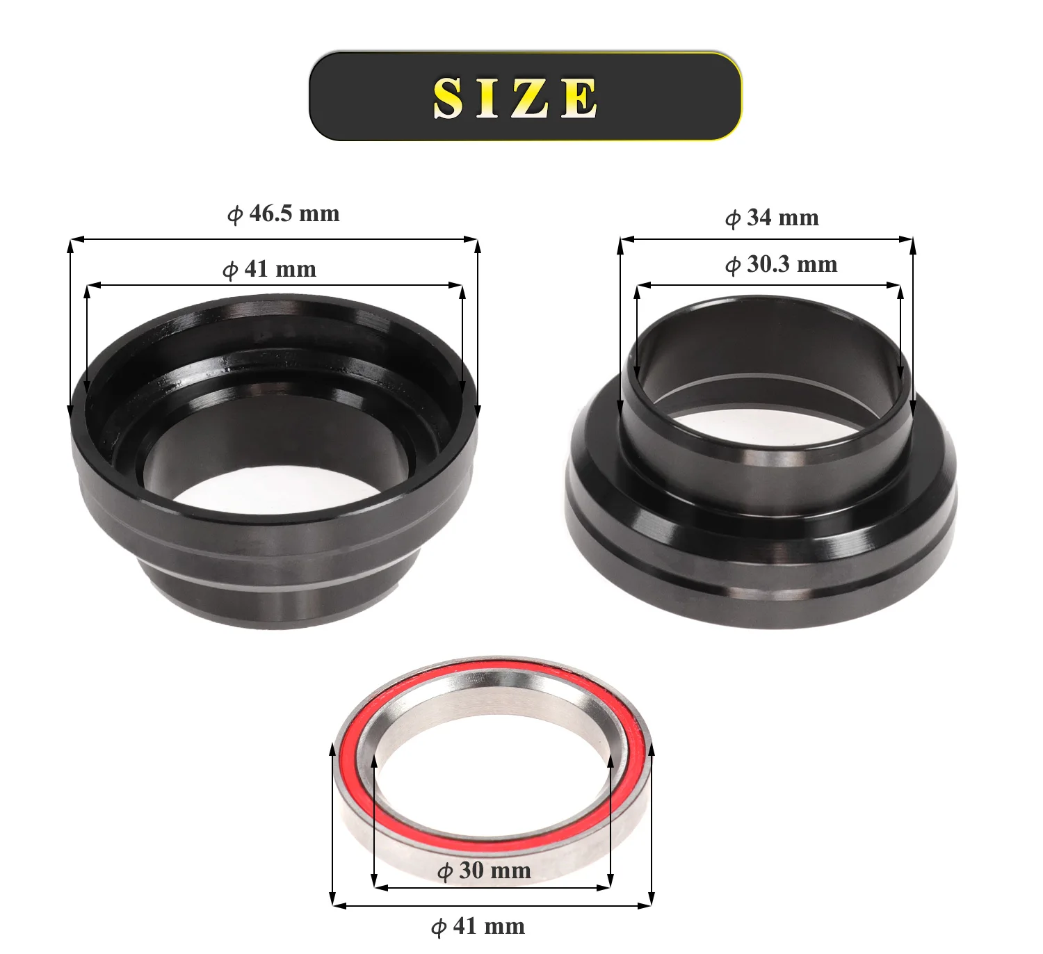 Description Picture 6 of itemBlooke Bicycle Headset 34MM Integrated 1 1/8 Mtb Bike Steering Cups For Mountain Cycling Fork Bearing Box Column Press Vtt