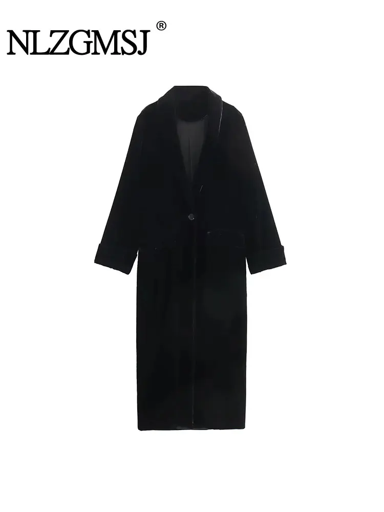 

Зимнее женское пальто TRAF 2024, бархатные толстые куртки с длинным рукавом, женская одежда, шерстяное пальто для женщин, новая верхняя одежда