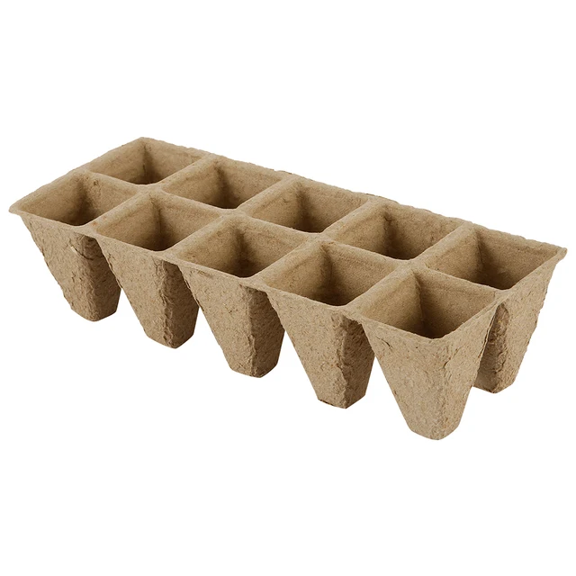 10/20Db Palánták Indító Tálcái 10 Lyukak Biológiailag Lebontható Tőzeg Edények Organic Csírázó Növény Kezdő Beltérekhez - Image 5