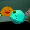 LED Light Up Toys Baby Cute Animals Bath Toy Swimming Water Soft Rubber Float Induction Luminous Duck for Kids Play Funny Gifts 6