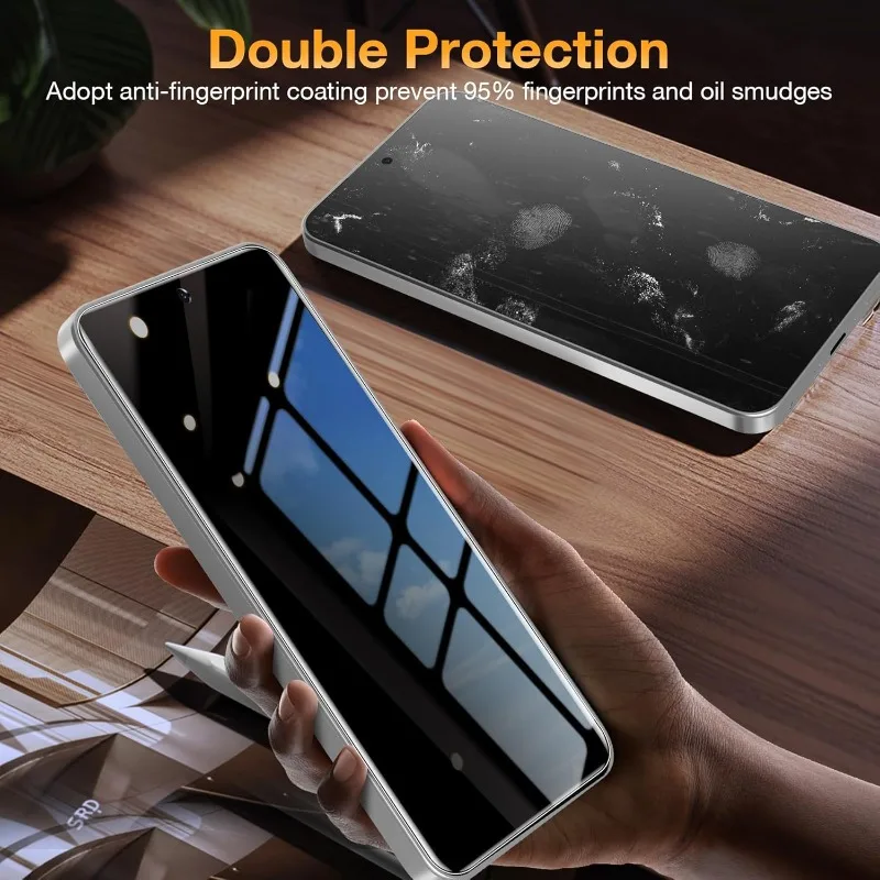 Enhanced Privacy Screen and Lens Protector with 9H Tempered Glass and Fingerprint Unlock