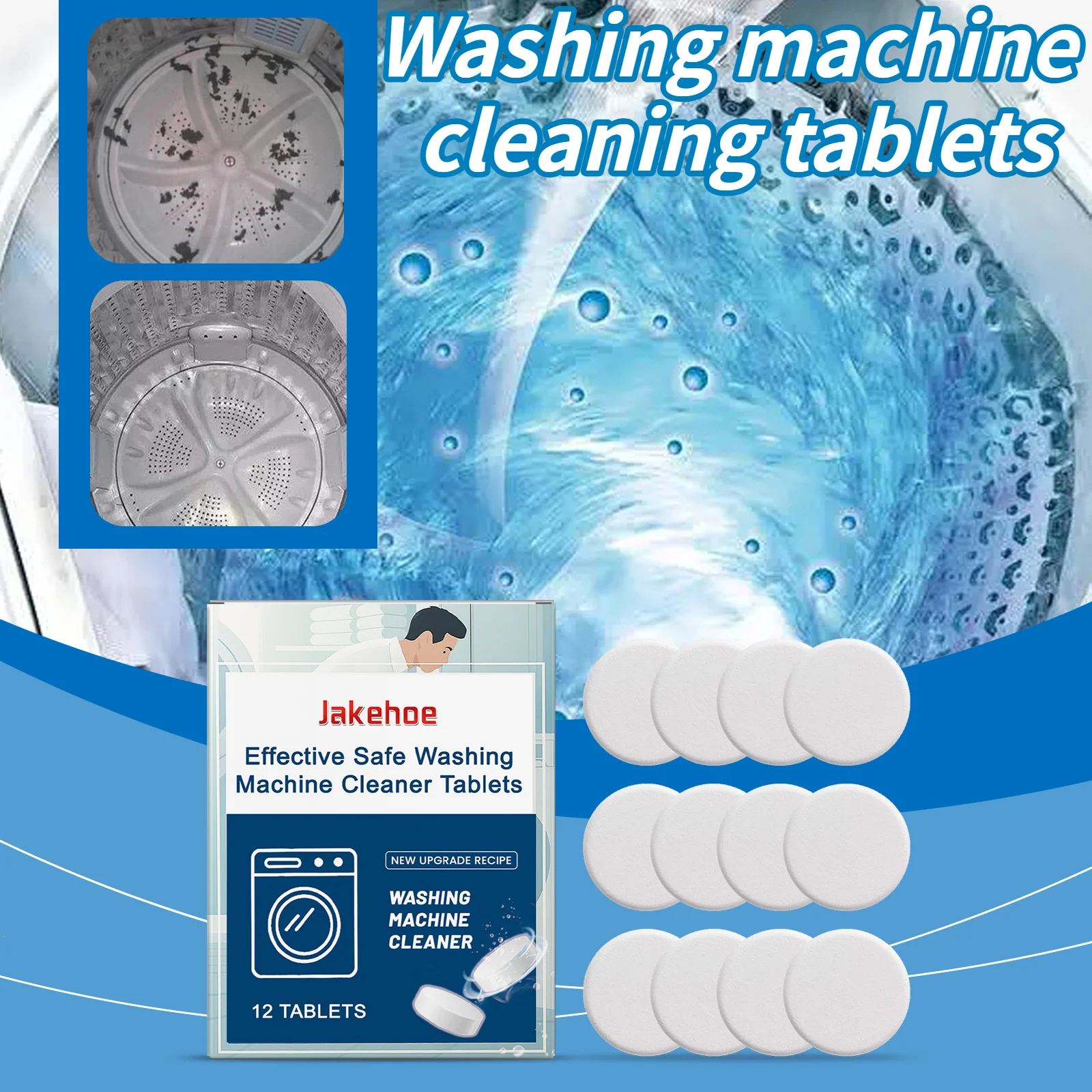 Washing Machine Cleaning Tablets Deeply Cleans Washing Machine Drum Removes Dirt&Odors Household CleaningTablets
