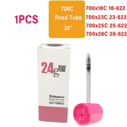 RideNow Ultralight Road Bike TPU Inner Tube with French Valve Options - 45mm with patch kit (700C 24G)