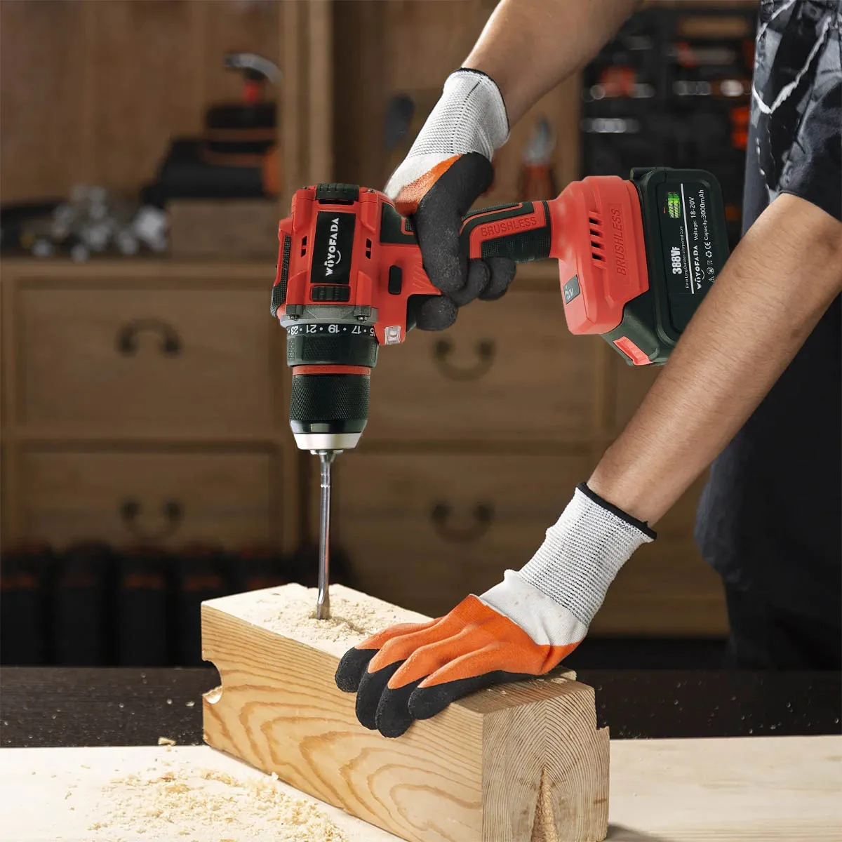 18V Brushless Electric Drill 85NM Cordless Screwdriver 2 Torque Settings Electric Screwdriver Drill for Makita 18V Battery